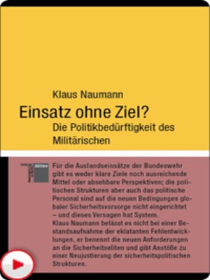 cover image of Einsatz ohne Ziel?